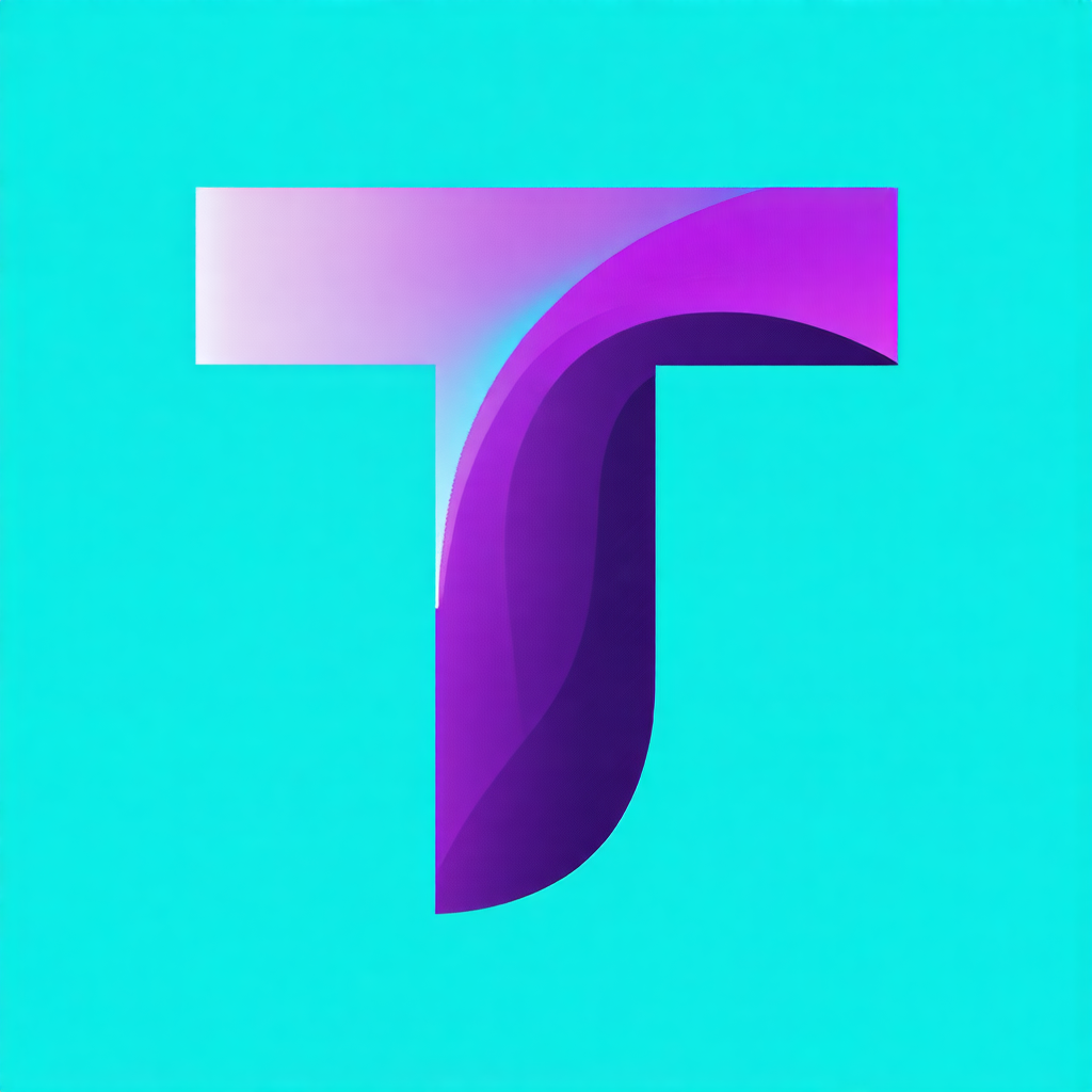 minimalist letter t logo purple to teal gradient flowing curves integrated int 20250712011344 04