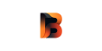dynamic orange and black layers letter b logo