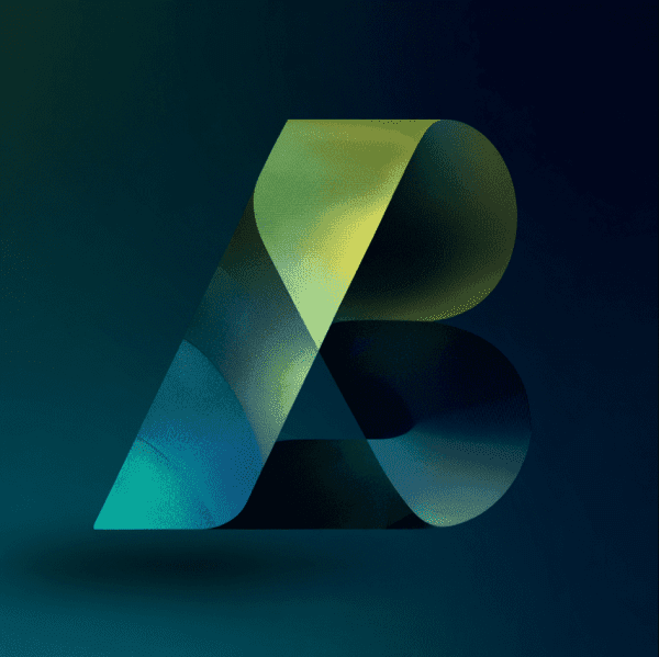 abstract stylistic letter b logo